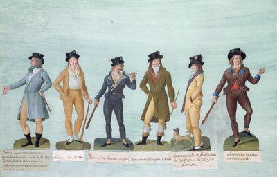 Fashionable Dress for Men during the Period of the French Revolution by P. A. and J.B. Lesueur